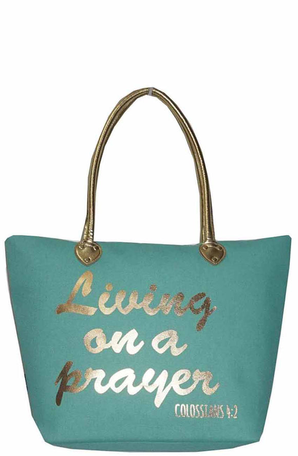 Living On A Prayer Mint Tote