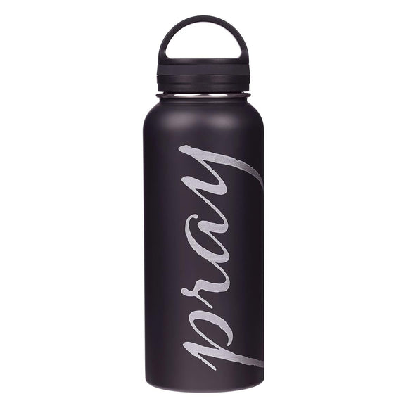 Pray Black Stainless Steel Water Bottle