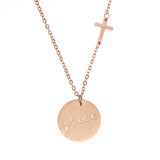 Grace Cross Disc Necklace