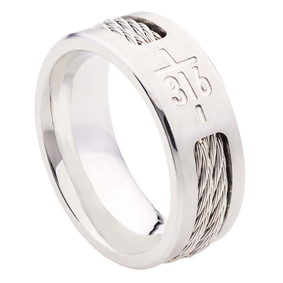 John 3:16 Cross Men's Ring